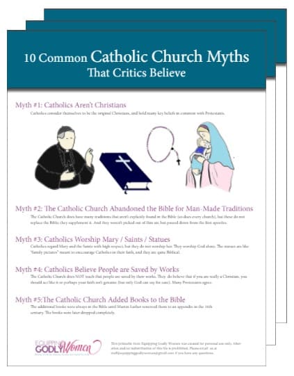 10 Common Catholic Myths Printable Sheets