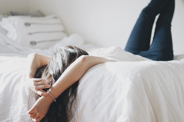 woman on bed