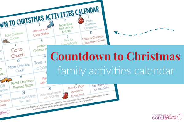 Countdown to Christmas activity