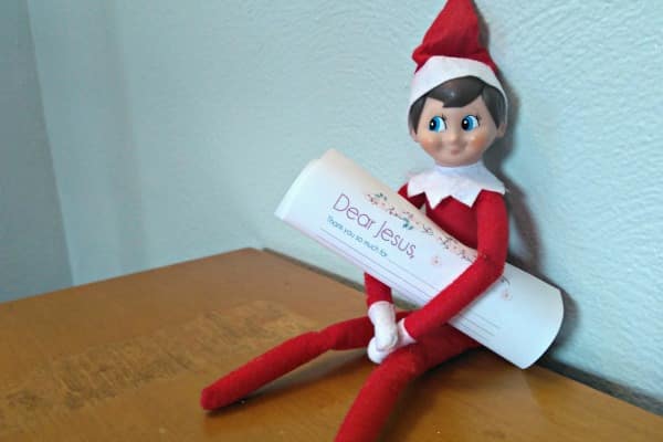 Love these Christian Elf on the Shelf ideas! Especially the printable letter to Baby Jesus! So cute!