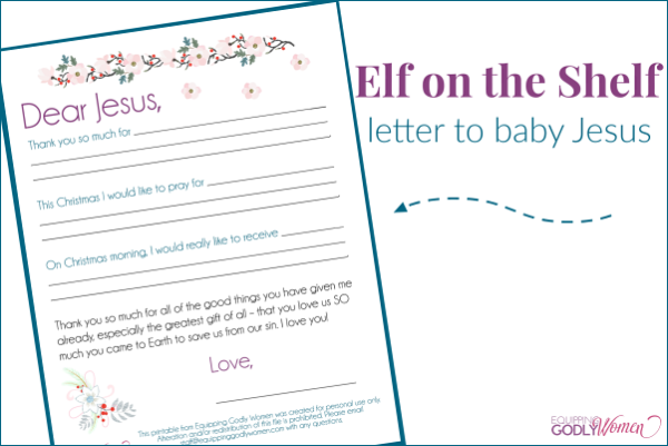 Elf on the Shelf Letter to Baby Jesus