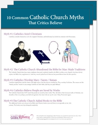 Catholic Myths Sheets