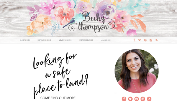 Becky Thompson website screenshot