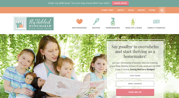 The Humbled Homemaker Website Screenshot