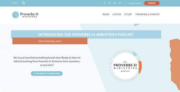 Proverbs 31 website screenshot