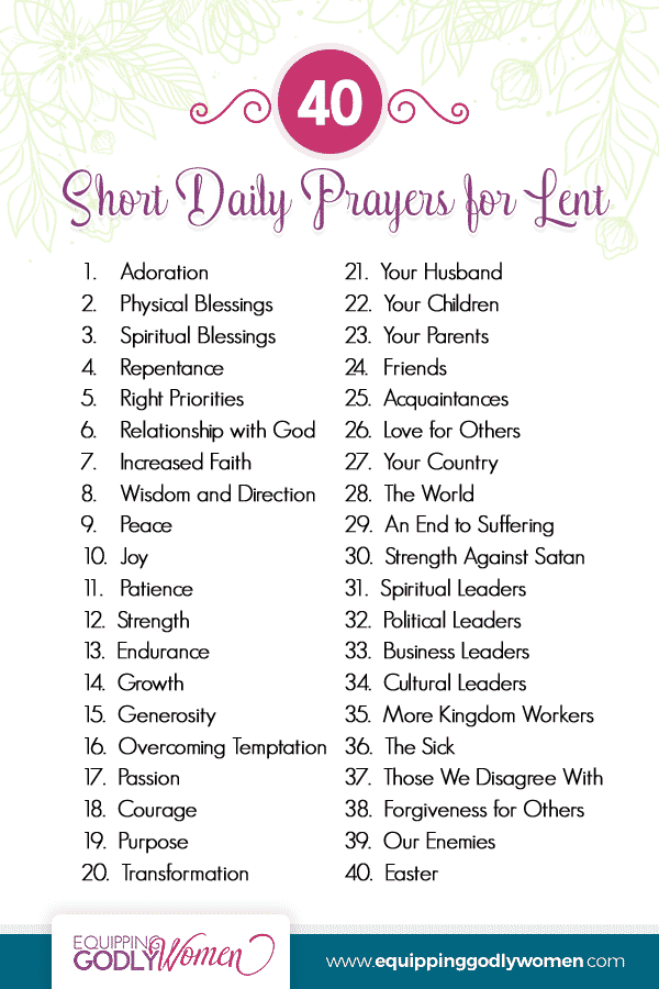 40 Short Daily Lenten Prayers for Spiritual Renewal in 2023
