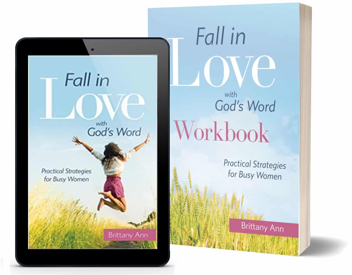 Fall in Love with God's Word Book and e-book on a tablet