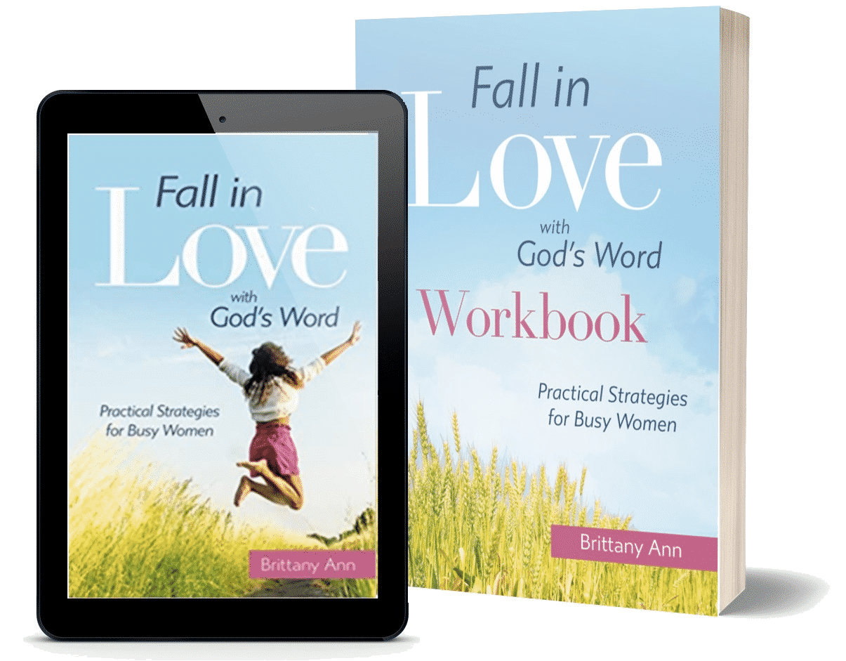 Fall in Love with God's Word book plus workbook on transparent background