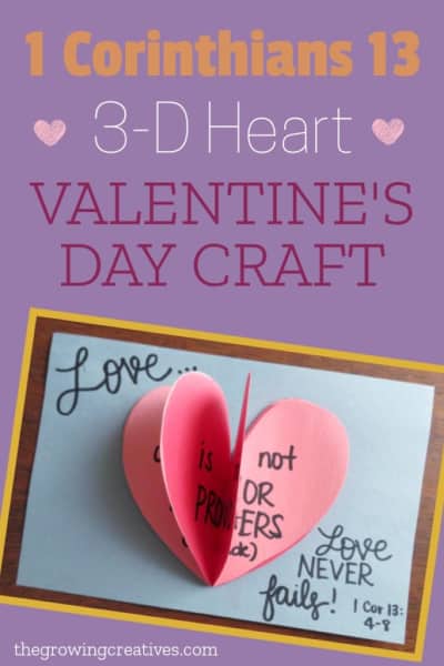 1 Corinthians 13 3-D Heart Valentine's Day Craft