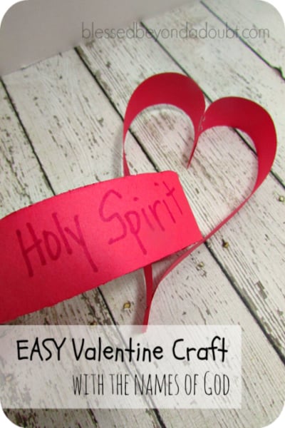 Easy Valentine Craft with the Names of God