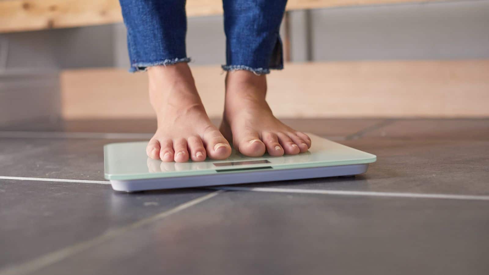 Woman's feet on scale