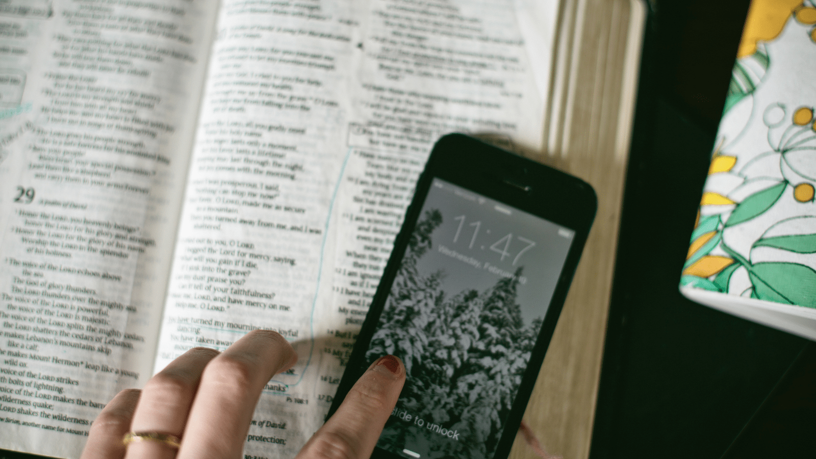 Bible and phone