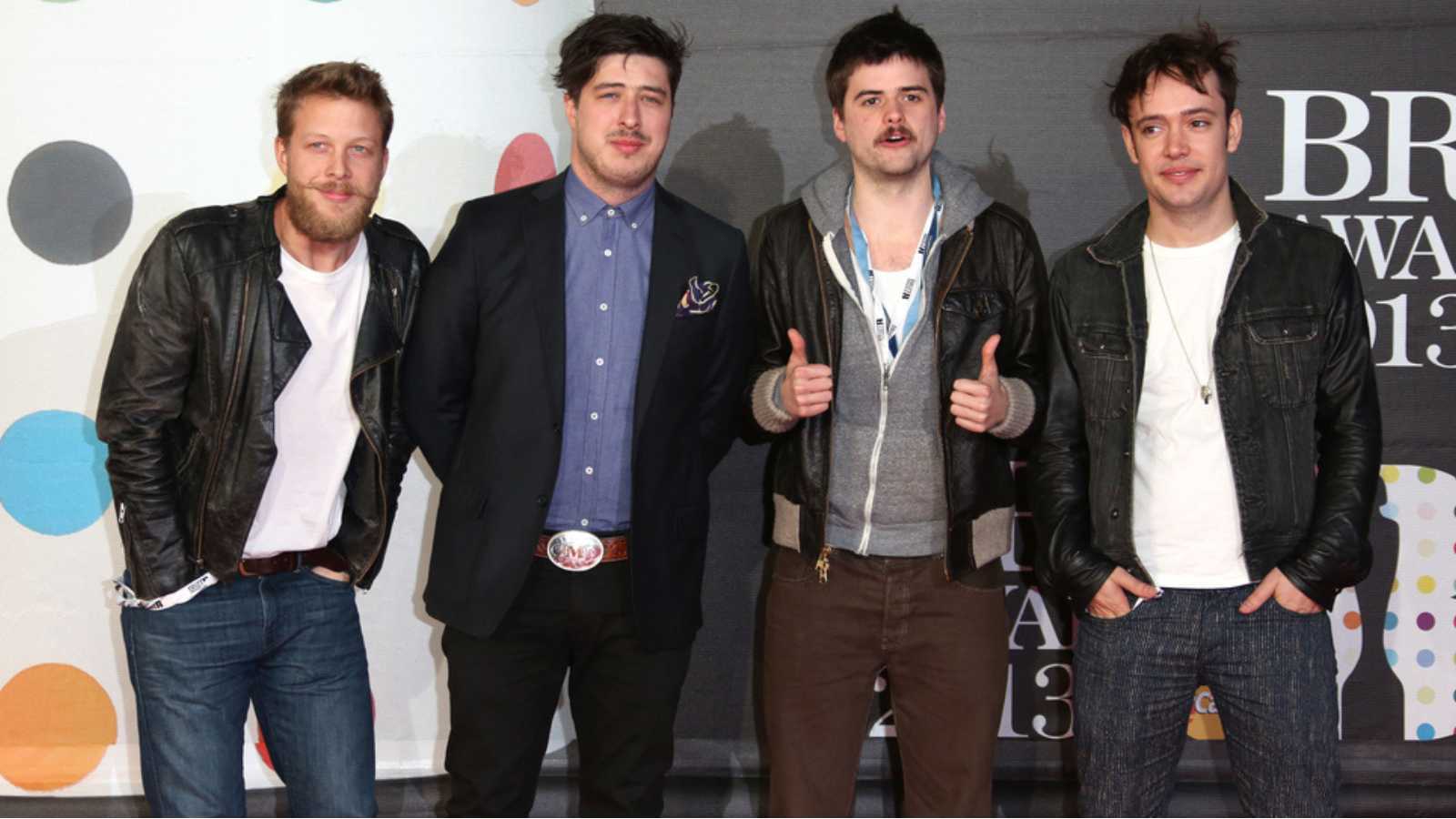Mumford & Sons arriving for the Brit Awards 2013 at the O2 Arena, Greenwich, London. 20/02/2013 Picture by: Henry Harris