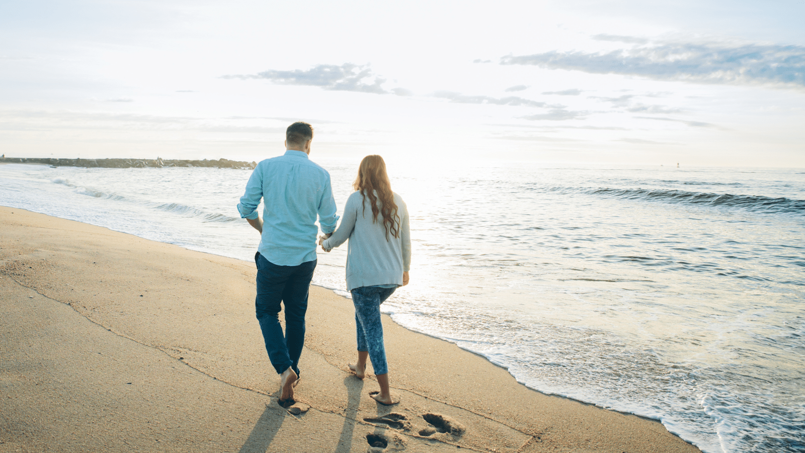 couple walking on the beach