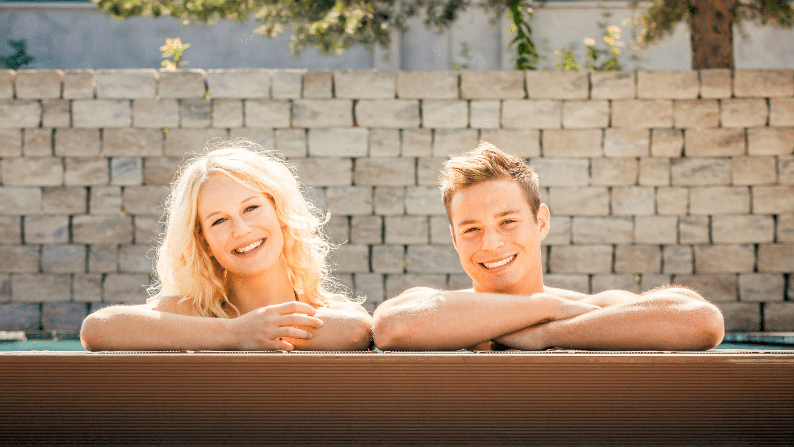 married couple in pool