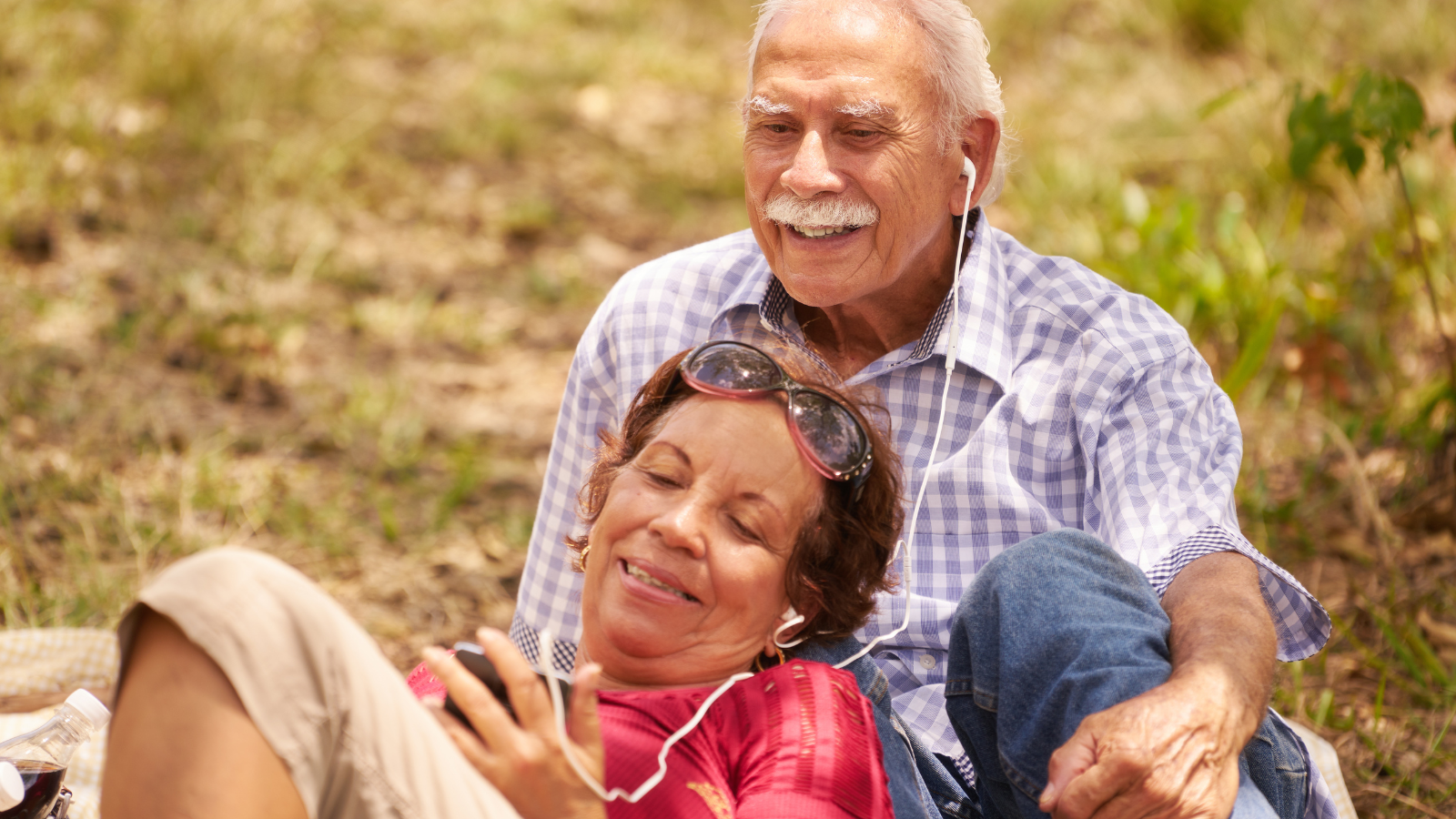couple listening to music outside