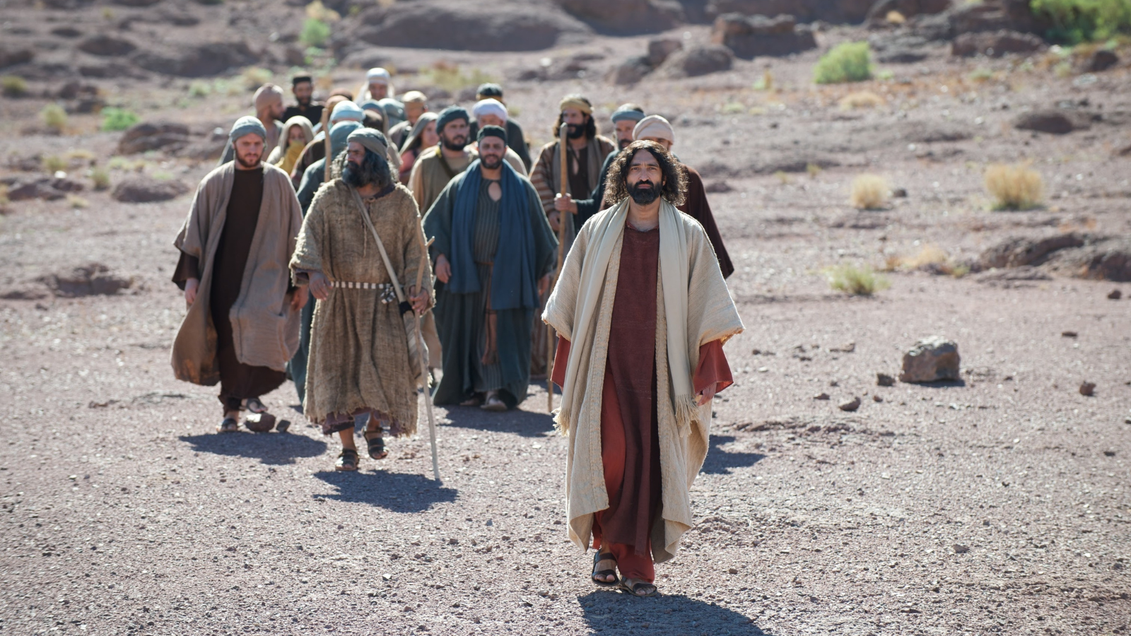 Jesus disciples following him.