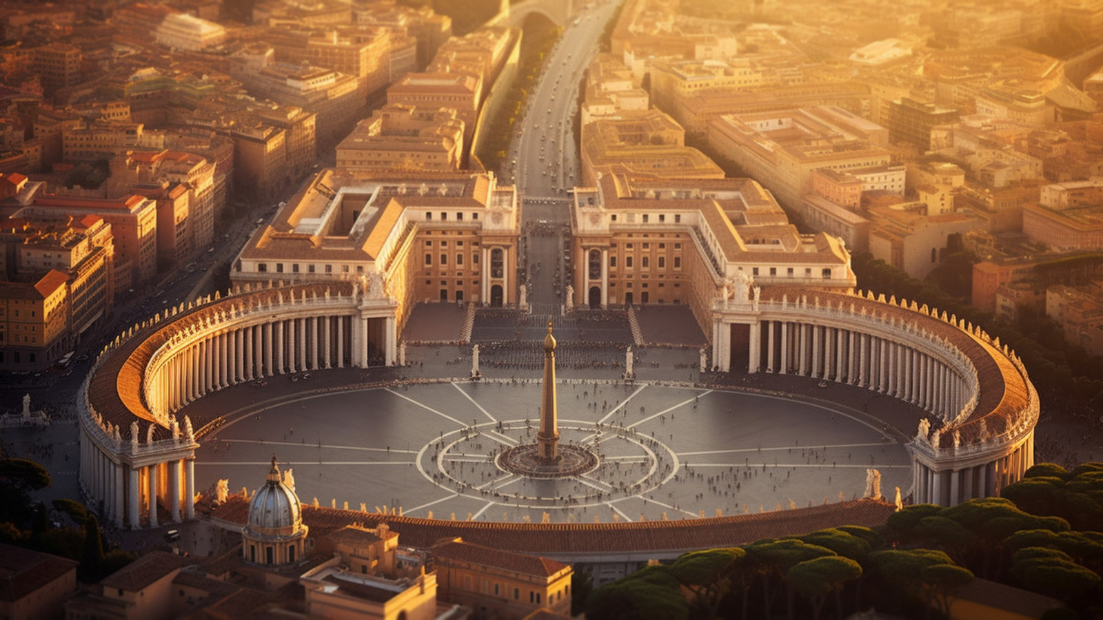 St Peter's Square in the Vatican at the break of dawn