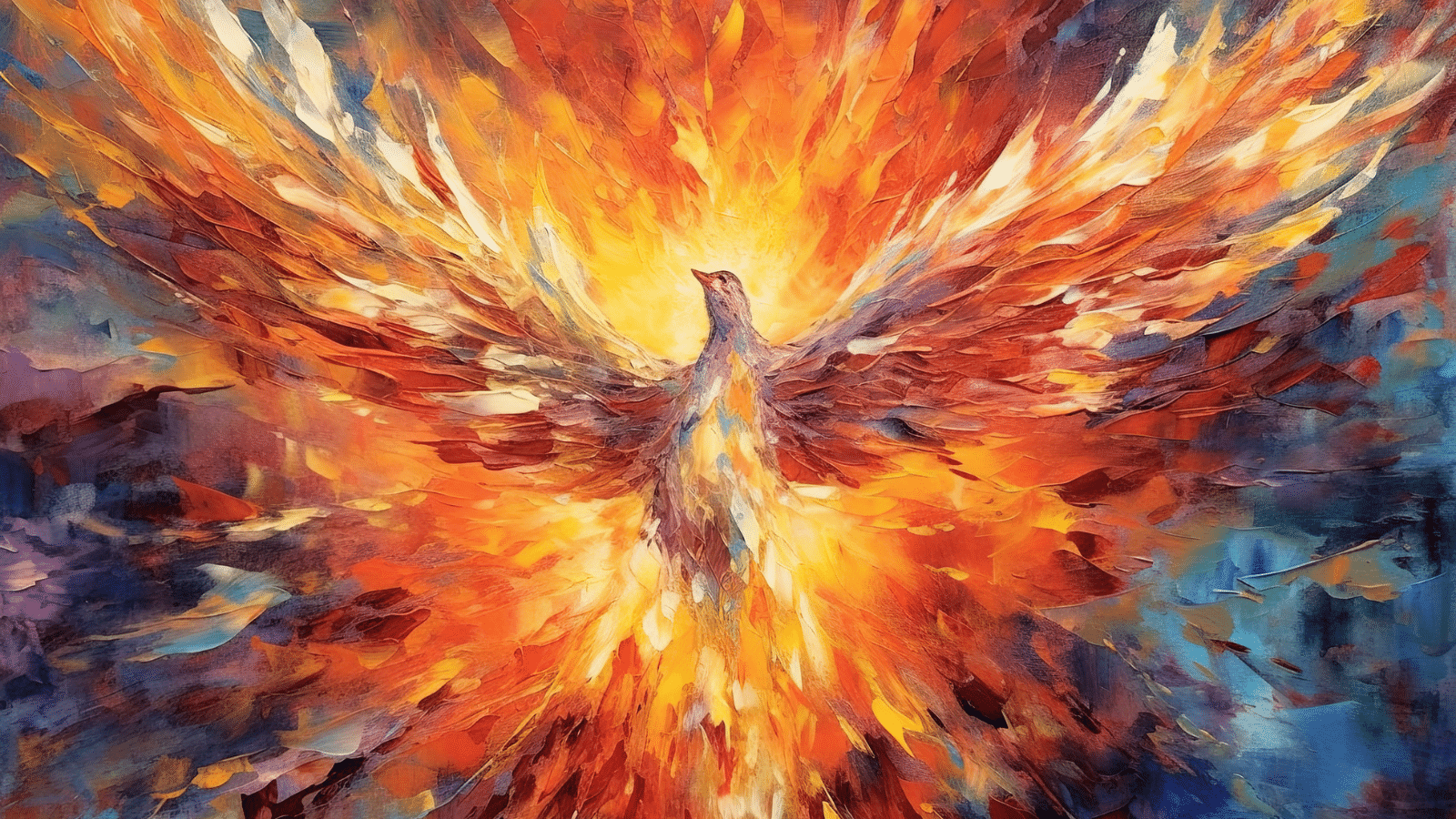red painting of dove depicting the holy spirit