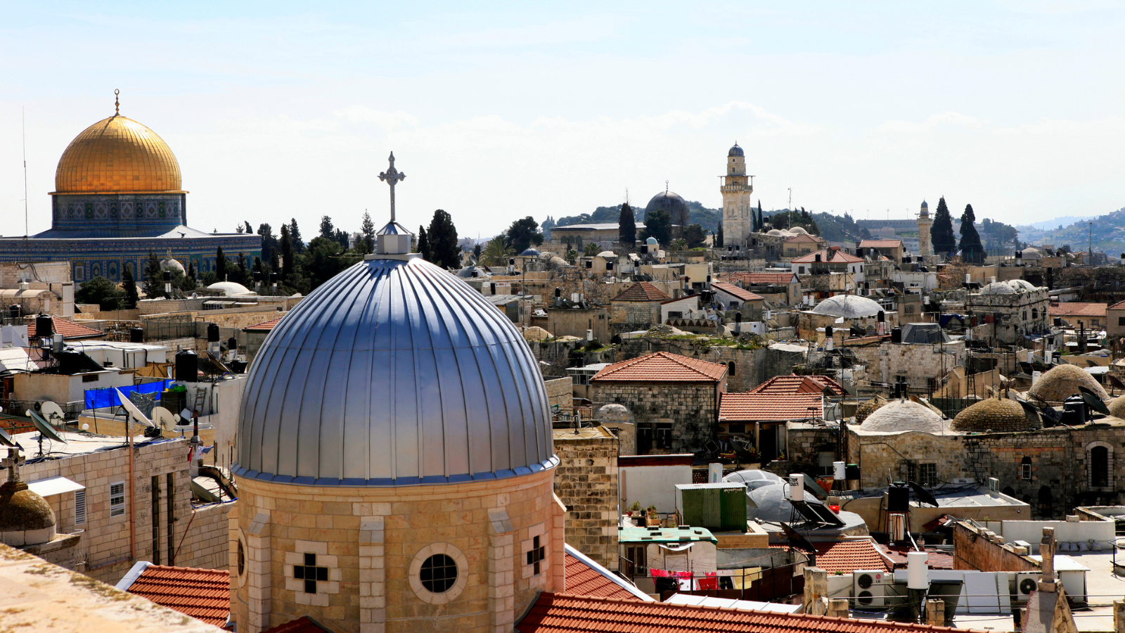 Overlooking the city of Jerusalem.