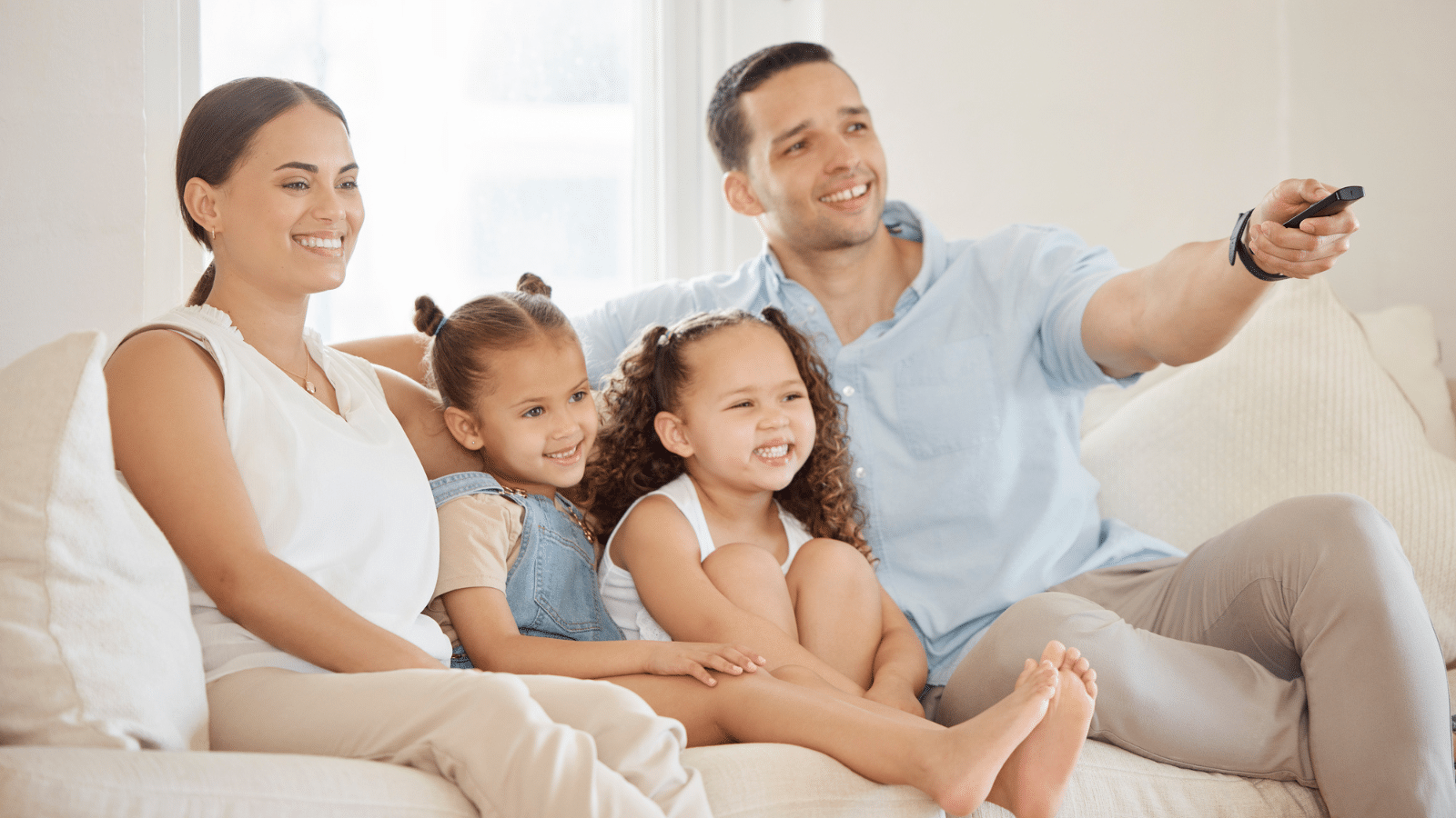 family watching TV