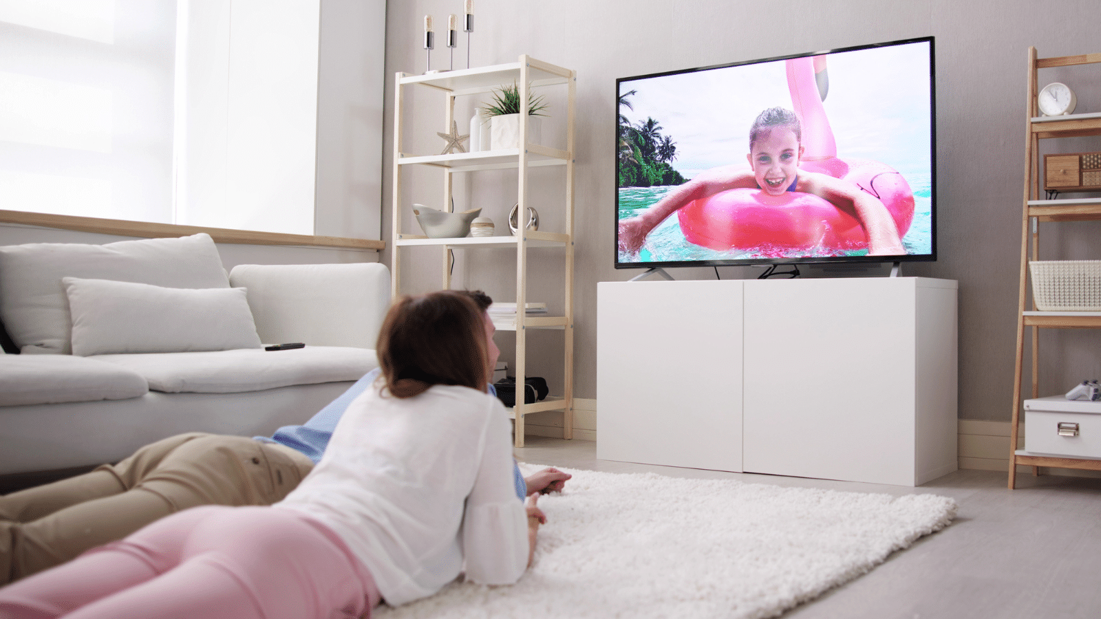 family watching TV