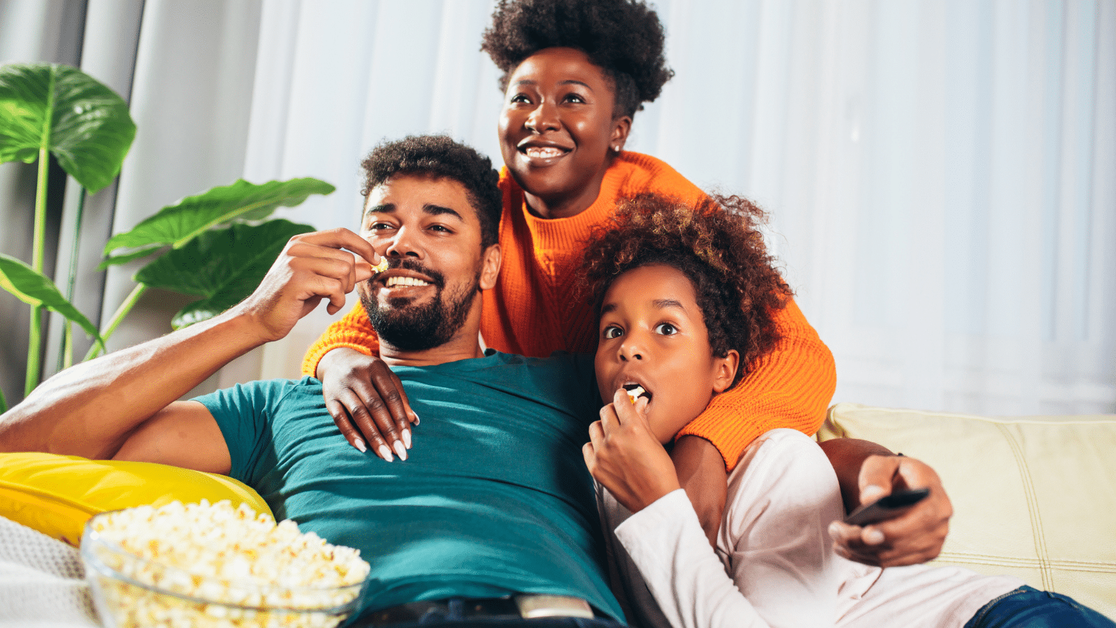 family watching TV