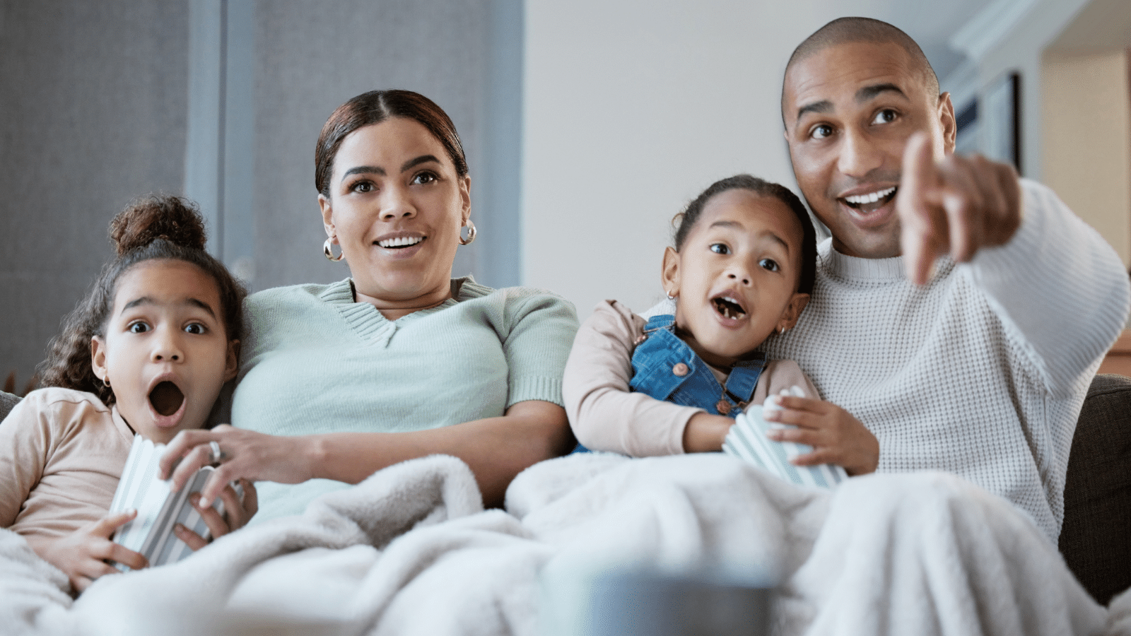 family watching TV