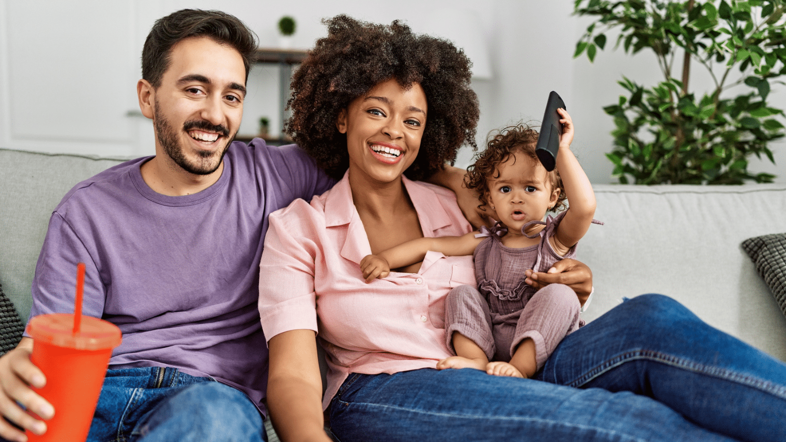 family watching TV