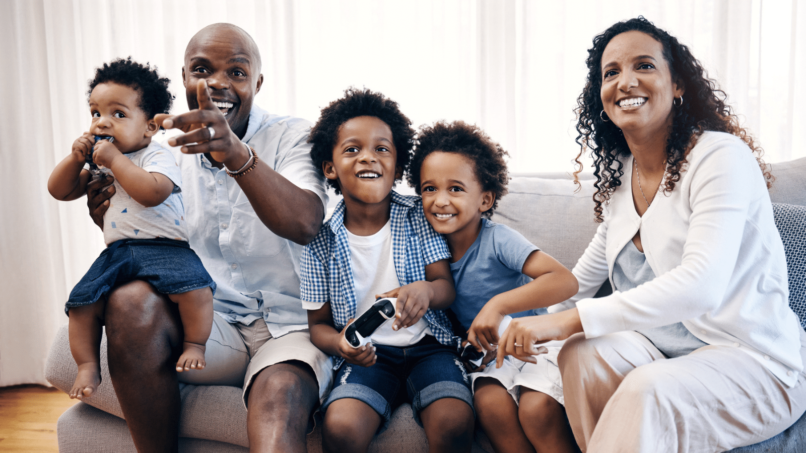 family watching TV