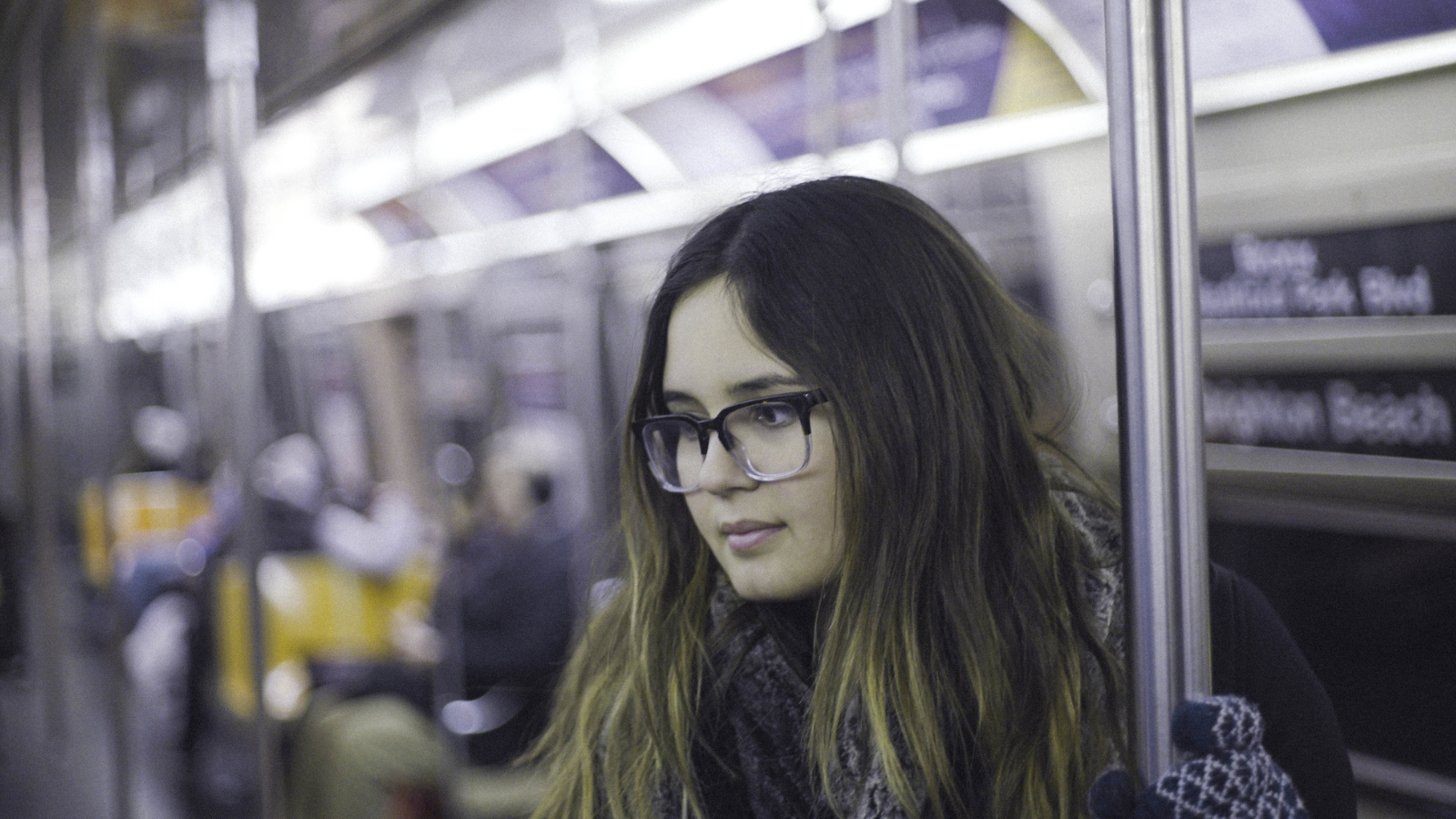 A woman on the subway.