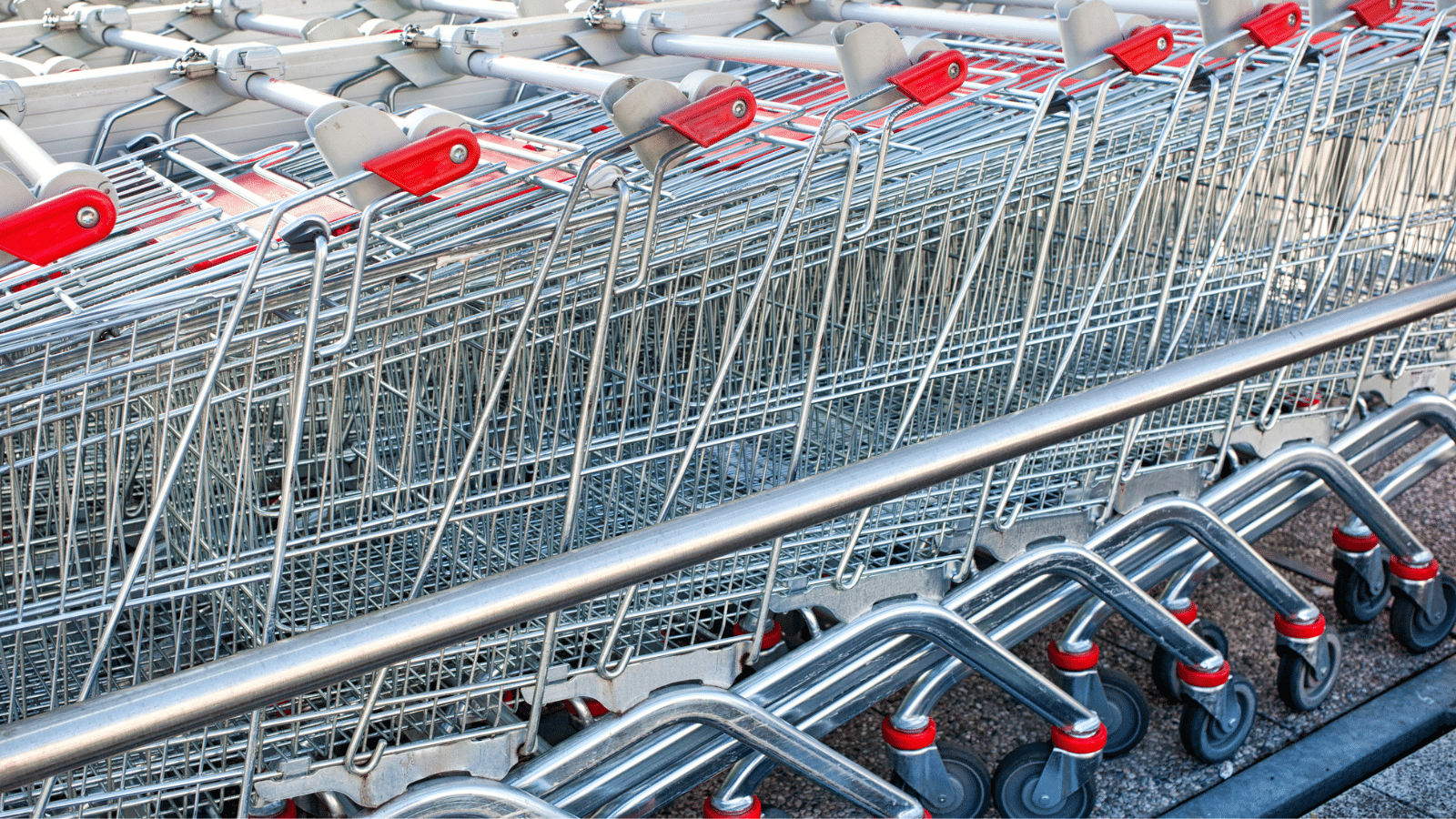 Shopping carts in a corral