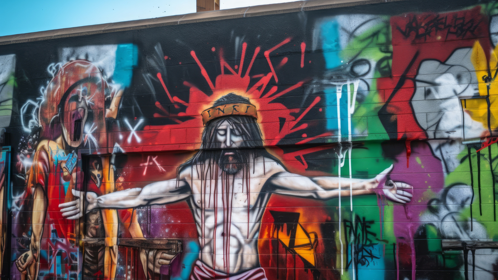 graffiti painting art showing Jesus