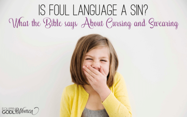 young girl covering mouth with words Is foul language a sin