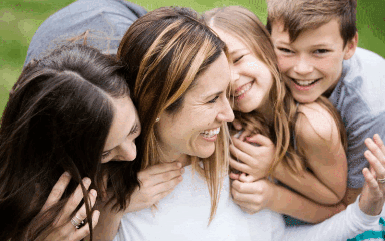 Biblical mom with children