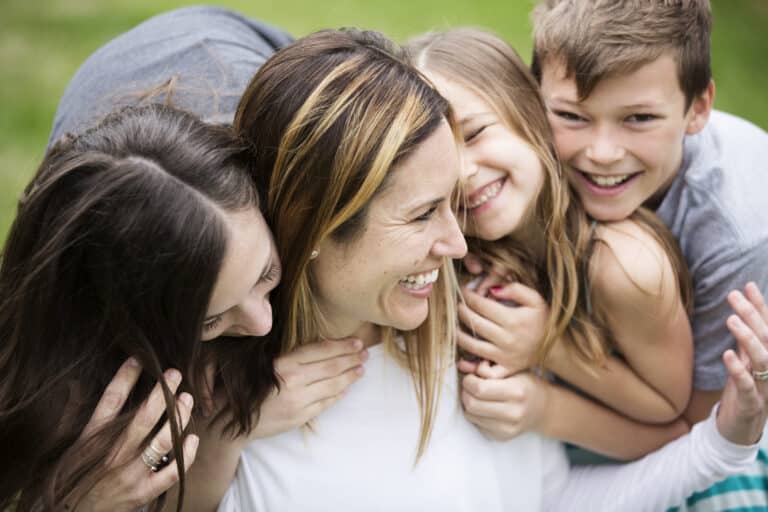 Biblical mom with children