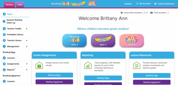 Homeschool max dashboard