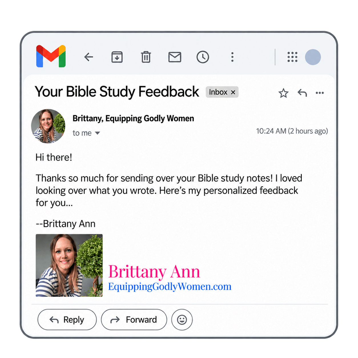 Bible Study Feedback Email